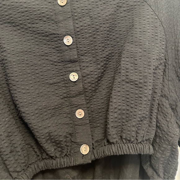 Madewell Seersucker Puff-Sleeve Cutout Mini Dress - Picture 4 of 7